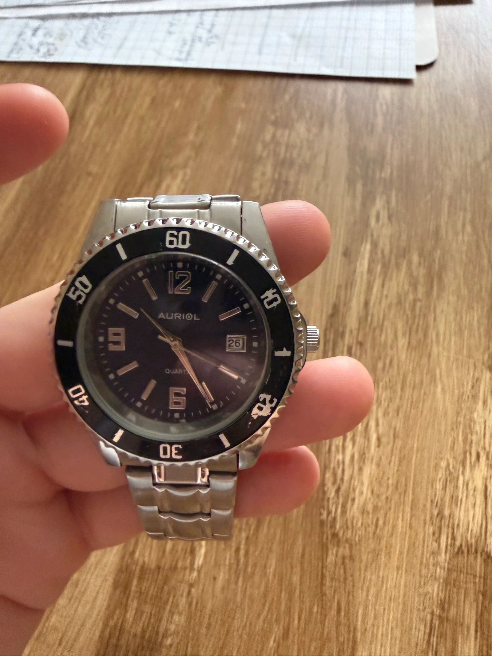 Men's auriol black and silver watch – photo 11
